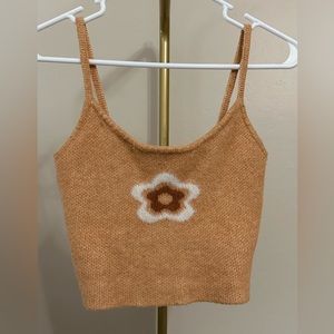 Knit flower crop top, size S